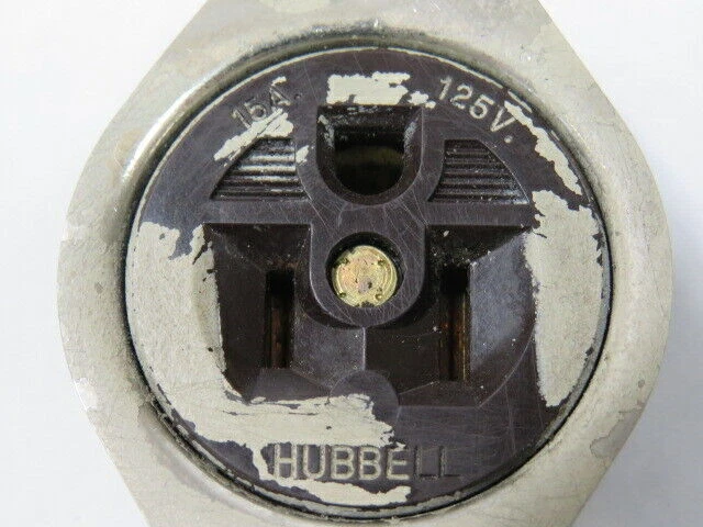 Hubbell HBL5258 15A 125V Short Strap Straight Blade Receptacle