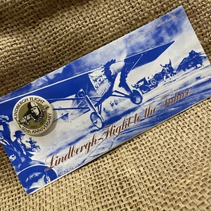 VINTAGE PIN BACK BUTTON CHARLES LINDBERGH - 1927-1977 50th ANNIVERSARY - Picture 1 of 7
