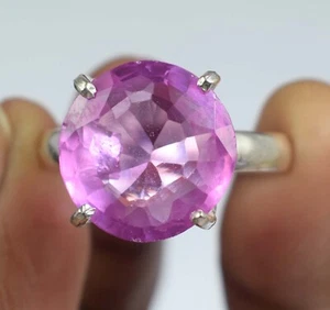 Certificato Naturale Brasiliano Rosa Morganite 15.45 KT Rotondo Gemma Anello See - Foto 1 di 7