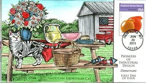 COLLINS HAND PAINTED 4546 Dinnerware Shorthair Cat Picnic - Picture 1 of 1