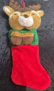Vintage Reindeer Stocking 22" Great Condition - Picture 1 of 7