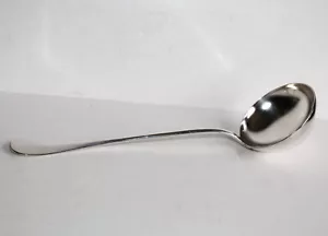 JOLIE ANCIENNE GRANDE LOUCHE A POTAGE EN METAL BLANC PLAQUÉ ARGENT 800, POINCON - Imagen 1 de 7
