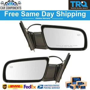 TRQ Power Heated Side View Mirrors Folding Left & Right Set For 1988-2000 Chevy - Picture 1 of 8