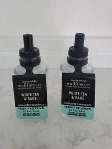 NEU 2er-Pack WEISSER TEE & SALBEI Wandblume Nachfüllbirnen VERSIEGELT Bath & Body Works - Bild 1 von 1