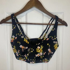 Offline by Aerie BH Plunge gepolstert Blumen echt schwarz Damen Small neu mit Etikett - Bild 1 von 3