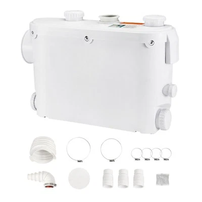 Macerator Pump 500W 29 GPM Flow 26 ft Head Lift Pump Wall-Hung Toilet Sink