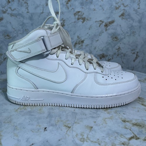 Nike Air Force 1 Mid Uomo Taglia 10.5 Scarpe Triple Bianco Classic Mid Top Sneakers