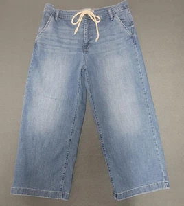 Gloria Vanderbilt Womens Jeans Size 12 High Rise Wide Leg Crop & Drawstring - Picture 1 of 11