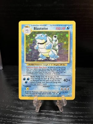 Pokemon Blastoise 2/102 Base Set Unlimited Holo Rare Card Moderate Heavy Play - Image 1 of 4