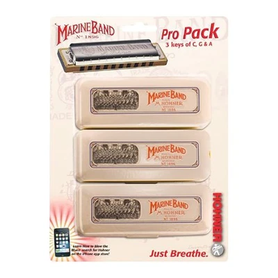 Hohner Marine Band 1896 Pro Pack 3-Piece Diatonic Harmonicas - Image 1 of 4
