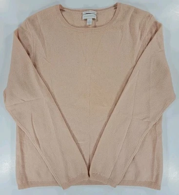 CHARTER CLUB WOMEN'S LARGE 100% CASHMERE SWEATER CREW NECK PULLOVER PEACH - Image 1 of 4