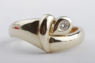 Diamond Ring 0,06ct 585 Yellow Gold Gr54 17,2mm Foto 1 de 4