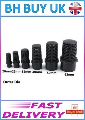 PVC INLET PIPE STRAINER 20 25 32 40 50mm 1/2" 3/4" AQUARIUM POND FILTER OVERFLOW - Image 1 of 4