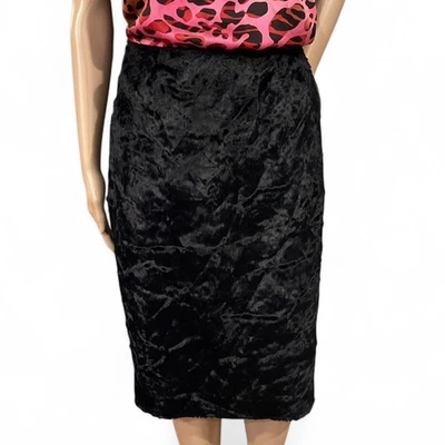 Falda Etcetera Negra Imitación Piel Talla 0 Textura Felpa Lujo Noche Y2K Estilo Boho Foto 1 de 4