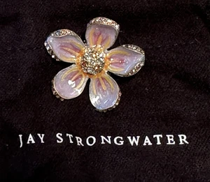 Neu in Box Jay Strongwater Lavendel Hartriegel Blume Kristall Nieten Brosche Anstecknadel - Bild 1 von 11