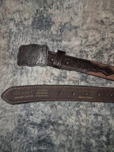 Ariat® Boy's 1/4" 30 Flower Tooled Brown Belt A1301002 - Picture 1 of 4