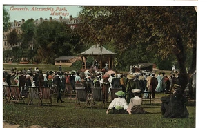 Antique Postcard Concerts at Alexandria Park Hastings England #1277 - Picture 1 of 2