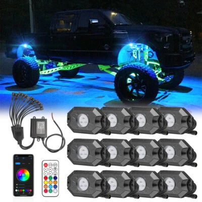 Luces de roca LED RGB UTV 12 cápsulas para Polaris RZR Pro XP/Pro R/Turbo R 2020-2025 Foto 1 de 4