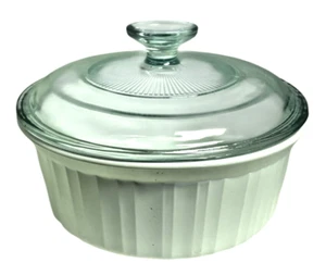Vntg Corning Ware French White Casserole Dish With Lid 1.5 QT F-5-B 1.6 Liter - Picture 1 of 13