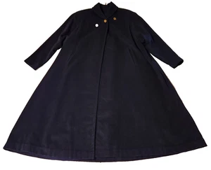 Vintage Imperial Women's Swing Coat Navy 100% Cashmere 1 Button Sizing Etc READ! - Picture 1 of 22