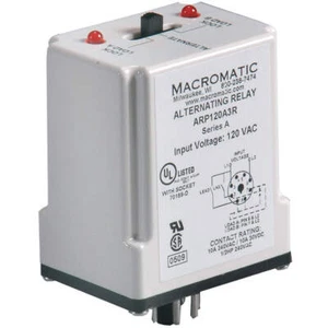 MACROMATIC ARP120A3R Alternating Relay,120VAC,DPDTCross-Wired 6MPN9 - Picture 1 of 1