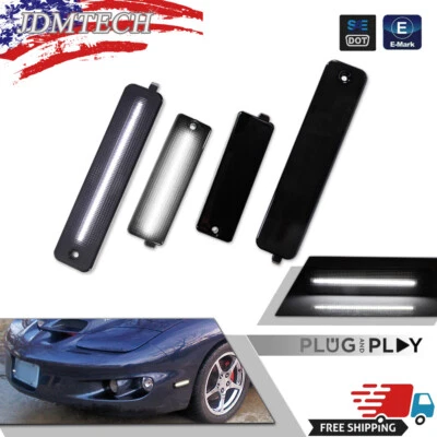 4X Smoked White LED Side Marker Lights lamps For 98-02 Pontiac Firebird Trans Am - Image 1 of 4