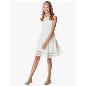 Calvin Klein Girls' White Sleeveless Party Flower Girl Special Occasion Dress - Picture 1 of 5