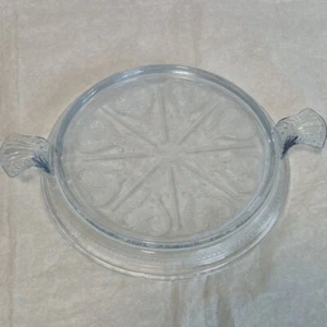 FireKing Sapphire Blue Philbe Table Server Tab Handle Recieves Dish with 6" Base - Picture 1 of 11