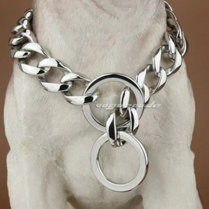 Luxury Dog Chains Stainless Steel Collars Link 17mm Width 5D005DCA 12"~30" BZ - Picture 1 of 22