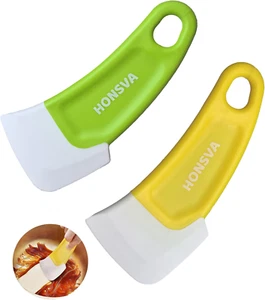 2Packs Silicone Dish Scraper Kitchen Cleaning for Pans Pots Non-Stick Scraping - Picture 1 of 7