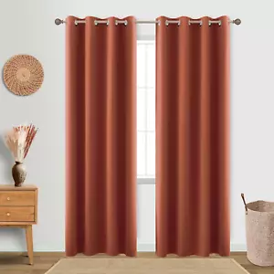 Burnt Orange Blackout Curtains for Living Room 2 Panels Set 84 Inches Long Gromm - Picture 1 of 8