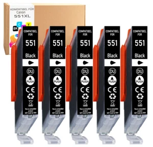 5 Patronen für Canon PIXMA iX6850 iP8750 CLI-551 nur Fotoblack - Bild 1 von 5