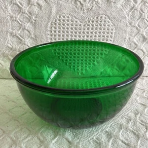 1-Vintage Anchor Hocking Forest Green Glass 6" Rolled Edge Mixing Bowl - Picture 1 of 5