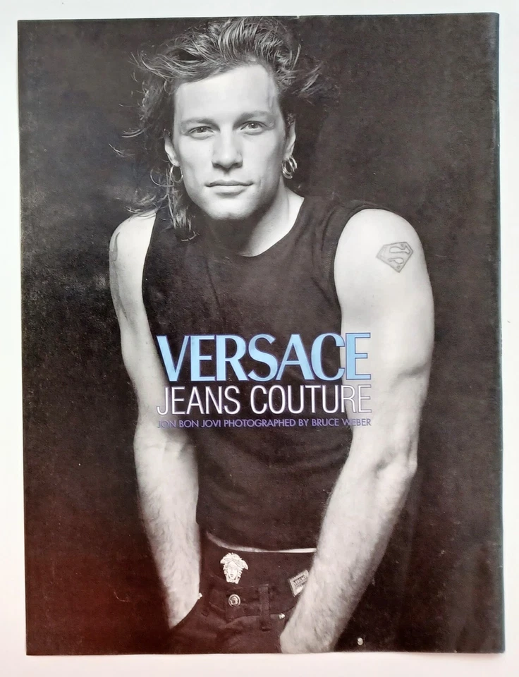 JON BON JOVI~VERSACE JEAN COUTURE~PROMO PRINT AD ADVERT~1996 ORIG POSTER PINUP Foto 1 de 1