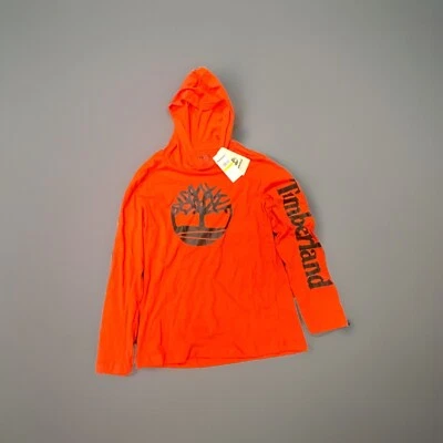 Timberland Longsleve Hooded Boys Shirt - Spicy Orange - Size M/M/M 10/12 - Image 1 of 4
