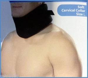 Black Cervical Collar Neck Brace Adjustable Soft Foam Size L New Model - Picture 1 of 5