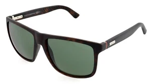 GUCCI GG1075/N/S QXG85 57mm Matte Brown Havana Web Square Sunglasses Italy - Picture 1 of 9