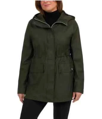 ¡NUEVO CON ETIQUETAS! Chaqueta de lluvia Hunter de goma para dama, verde oliva/M, tostada/XS Foto 1 de 4