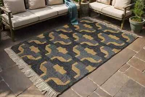 Alfombra Natural Tejido a Mano Lana Yute Alfombra, Alfombra Kilim Vintage, Alfombras Kilim Tradicionales - Imagen 1 de 6