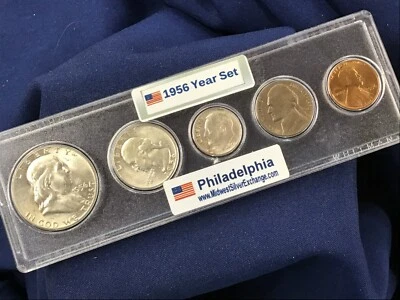 1956-P United States Silver Mint Set Original Toned Uncirculated Set of 5 E0851 - Image 1 of 4