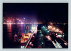 wd4 Origina Photo 1990's Hong Kong Central Skyline View from Kowloon Night 467a