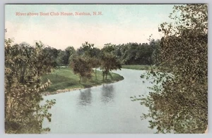 River Above Boat Club House Nashua New Hampshire Undivided Back Postcard c1906 - Picture 1 of 2