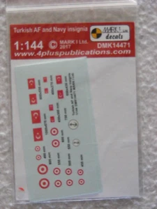 Mark 1 1/144 Scale Turkish Air Force & Navy Insignia Decals - Picture 1 of 1