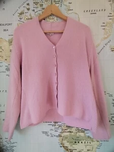 Country Casuals 50% Angora Pink Cardigan, Vintage, soft and tactile size XL /18 - Picture 1 of 9