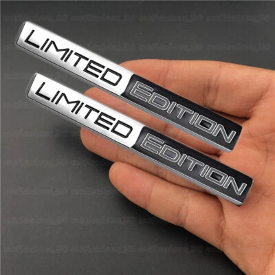 2 peças adesivos 3D edição limitada preto porta-malas de carro emblema de metal carroceria para-lama - Imagem 1 de 4