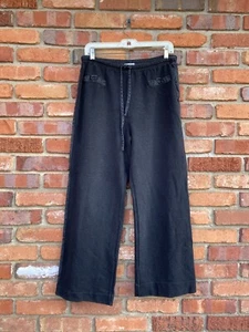 Russ Berens Malibu Black Lounge Sweat Pants Tie Waist Tencel Cotton Size Small - Picture 1 of 8