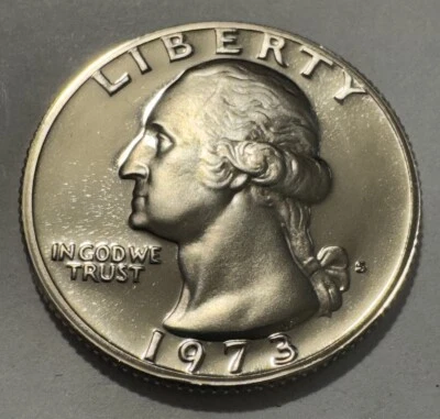 1973-S Washington Proof 25cent Quarter from US Mint Proof Set. Really Nice Coin! - Image 1 of 4