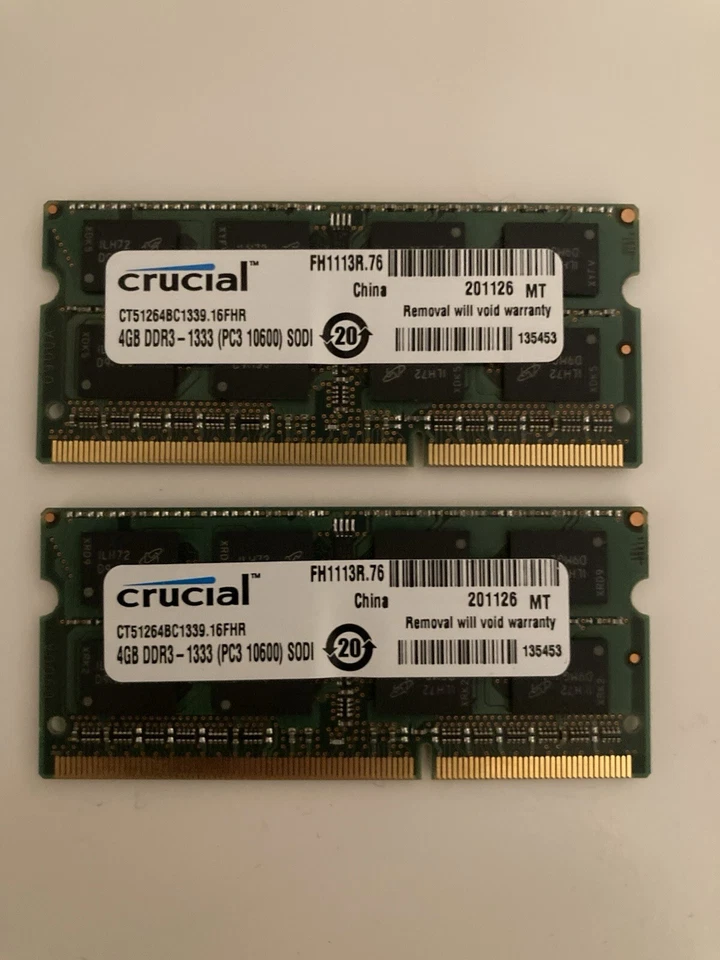 Crucial CT51264BF1339 16FKD 4GB DDR3L-1600 SODIMM RAM Module - Image 1 of 1