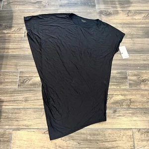 ATHLETA $79 Sunlover Hilo UPF Dress Black Short Sleeve Stretch Asymmetric Large - Picture 1 of 9