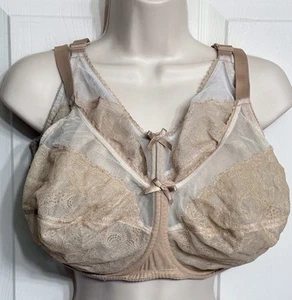 2 Wacoal Womens Beige Full Figure Underwire Bra Size 38H Style 855186 Retro Chic - Picture 1 of 7